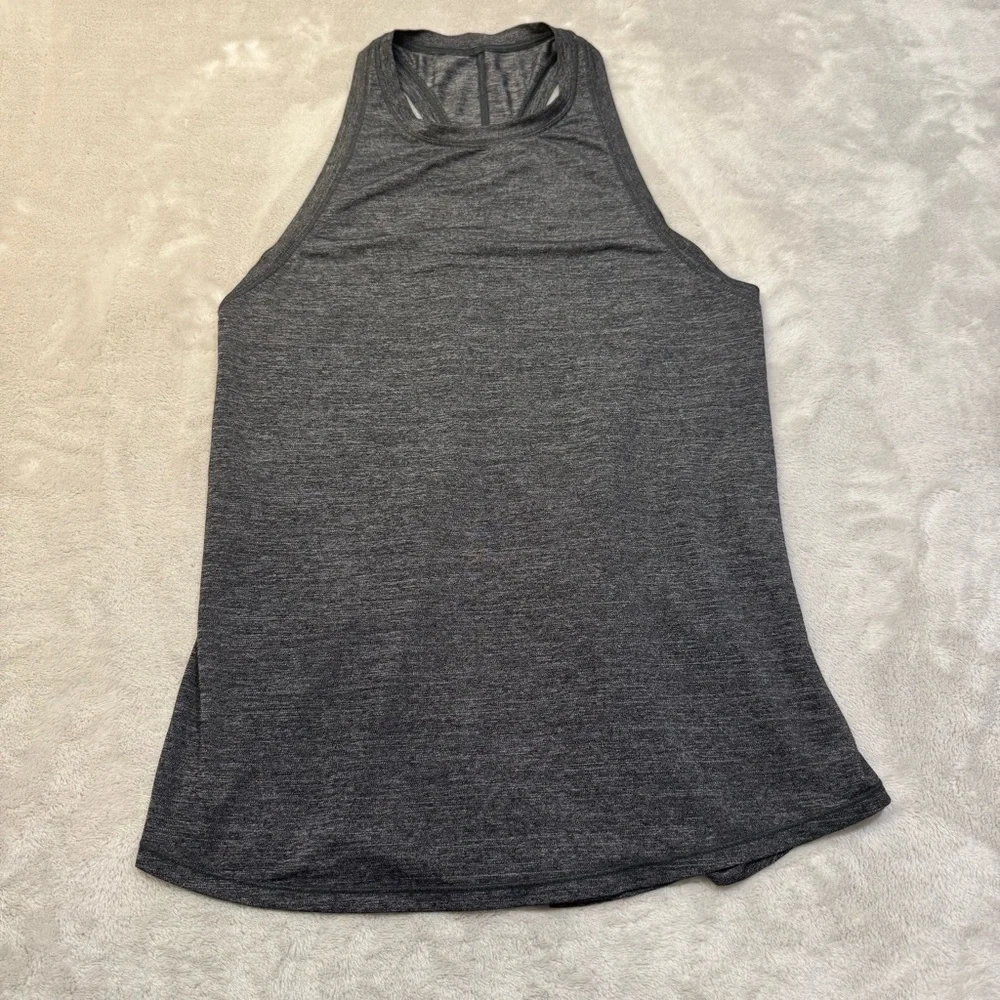 Lululemon Hot Like Agni Singlet‎ Heathered Black lightweight tie back tank top 6